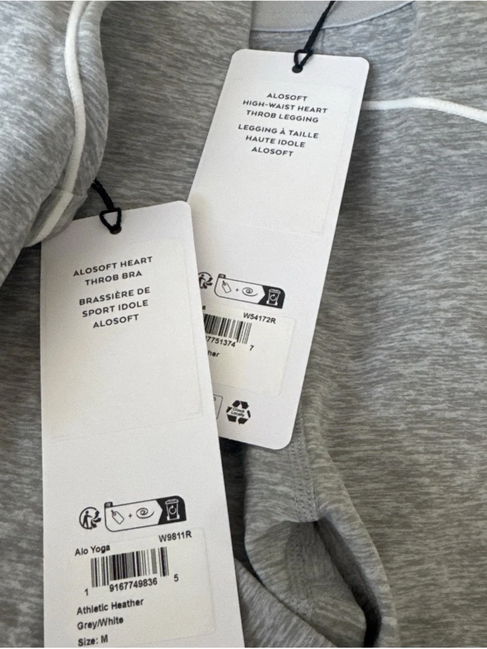BUNDLE BRAND NEW ALO Yoga Gray Seamless Sports Bra & Leggings Set - Picture 5 of 9